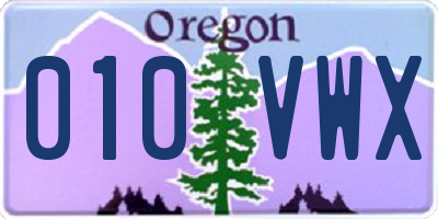 OR license plate 010VWX