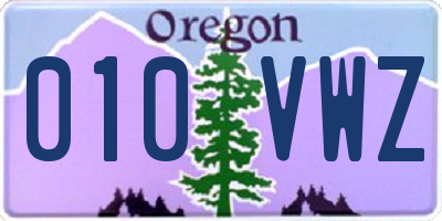 OR license plate 010VWZ