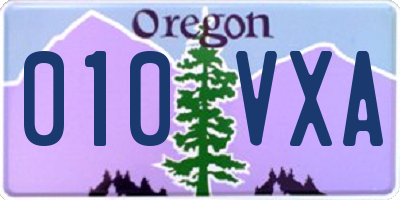 OR license plate 010VXA