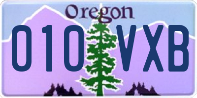 OR license plate 010VXB