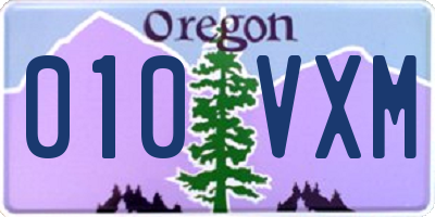 OR license plate 010VXM
