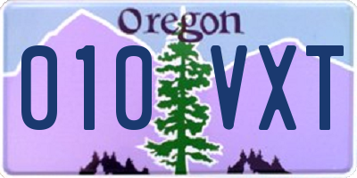 OR license plate 010VXT