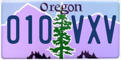 OR license plate 010VXV