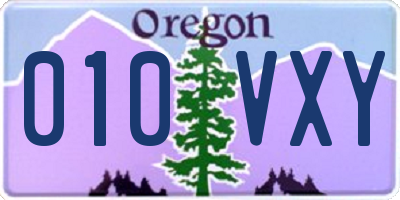 OR license plate 010VXY