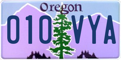 OR license plate 010VYA