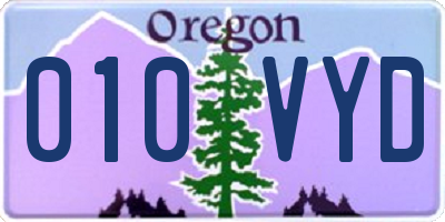 OR license plate 010VYD