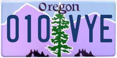 OR license plate 010VYE