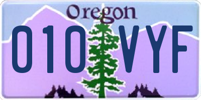 OR license plate 010VYF