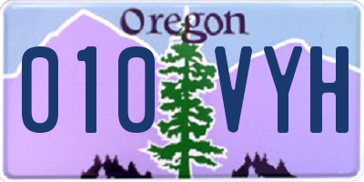 OR license plate 010VYH