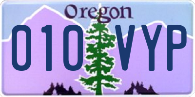 OR license plate 010VYP