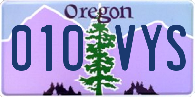 OR license plate 010VYS