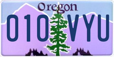 OR license plate 010VYU