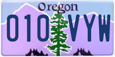 OR license plate 010VYW