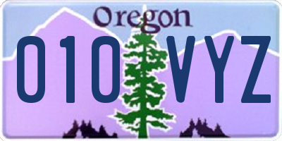 OR license plate 010VYZ