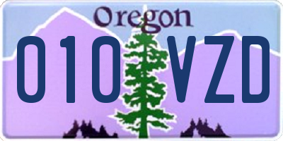 OR license plate 010VZD