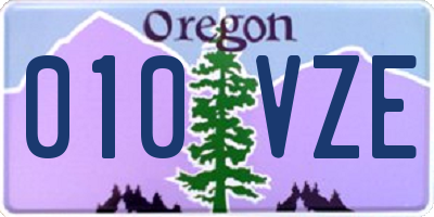 OR license plate 010VZE