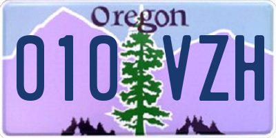 OR license plate 010VZH