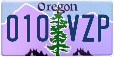 OR license plate 010VZP