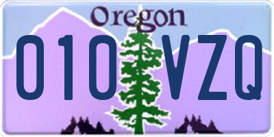 OR license plate 010VZQ
