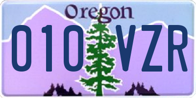 OR license plate 010VZR