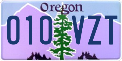 OR license plate 010VZT