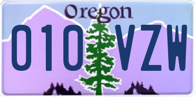 OR license plate 010VZW