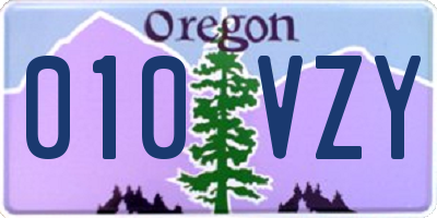 OR license plate 010VZY