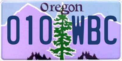 OR license plate 010WBC