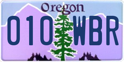 OR license plate 010WBR