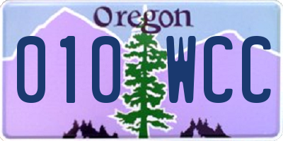 OR license plate 010WCC