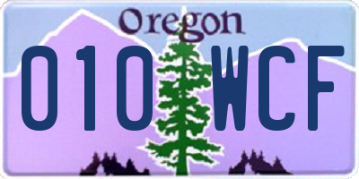 OR license plate 010WCF