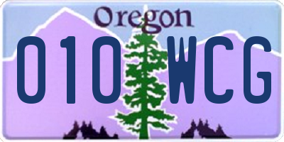 OR license plate 010WCG
