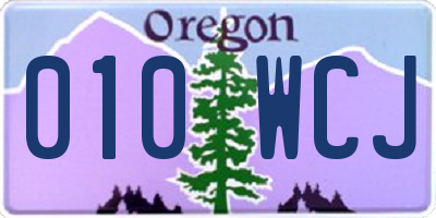 OR license plate 010WCJ
