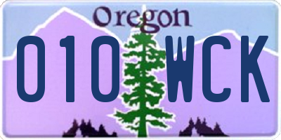 OR license plate 010WCK