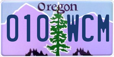 OR license plate 010WCM