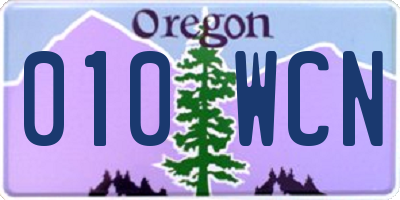 OR license plate 010WCN
