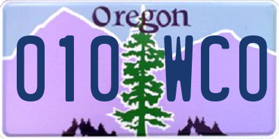 OR license plate 010WCO