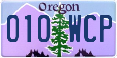 OR license plate 010WCP
