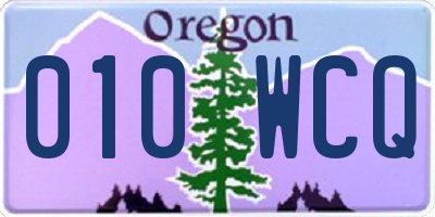 OR license plate 010WCQ