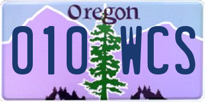 OR license plate 010WCS