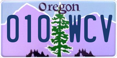 OR license plate 010WCV