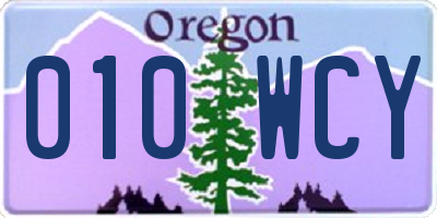 OR license plate 010WCY