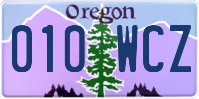 OR license plate 010WCZ