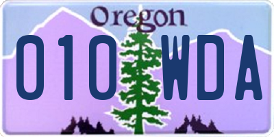 OR license plate 010WDA