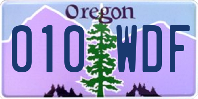 OR license plate 010WDF