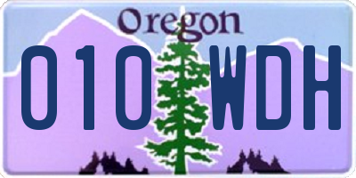 OR license plate 010WDH