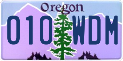 OR license plate 010WDM