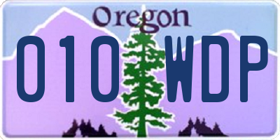 OR license plate 010WDP