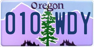 OR license plate 010WDY