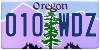 OR license plate 010WDZ